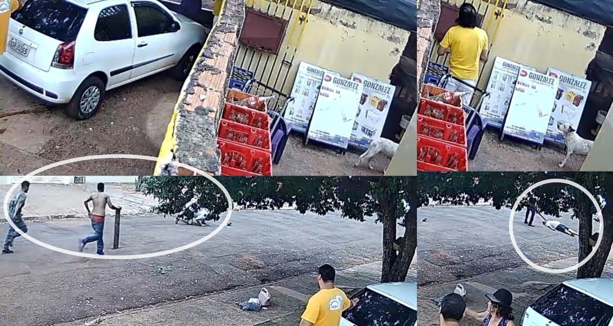 Imagens de segurança mostram grupo matando homem a pauladas na Capital 