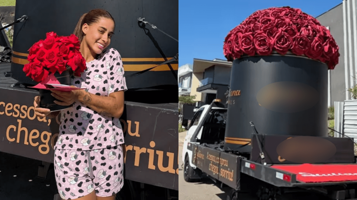 MC Lomma recebe caminhão de flores no Dia da Mulher; veja quem deu