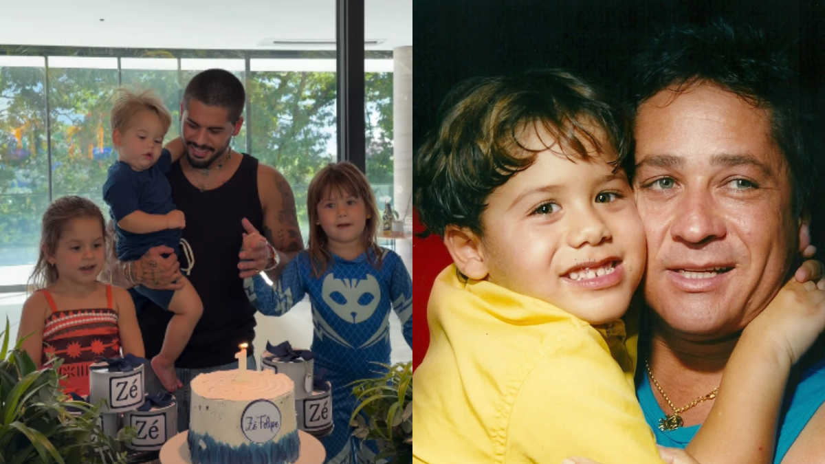 Zé Felipe comemora aniversário com vela inusitada e fotos antigas; veja