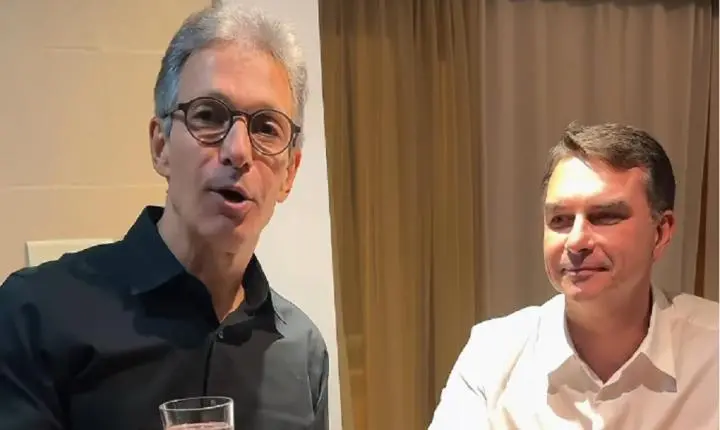 Em BH, Flávio e Zema brindam com leite e dividem palanque na em feira do setor
