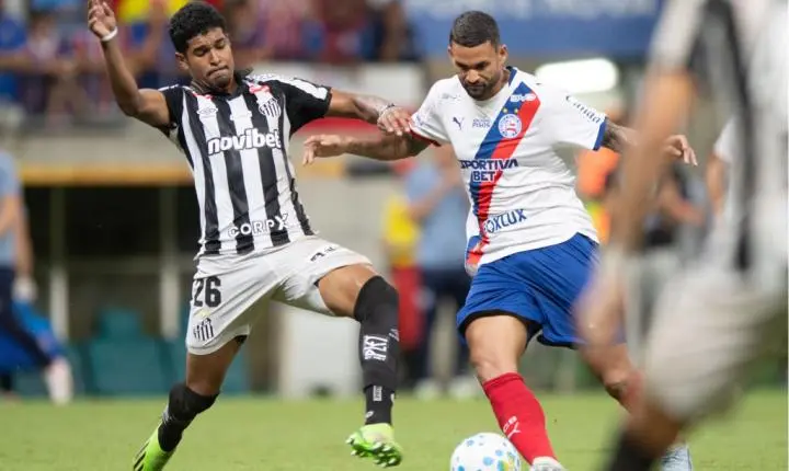 Sem Neymar e Gabigol, Santos empata 2 a 2 com o Bahia