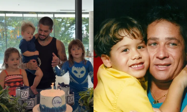 Zé Felipe comemora aniversário com vela inusitada e fotos antigas; veja